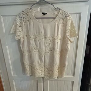 Ann Taylor Cream Lace Blouse